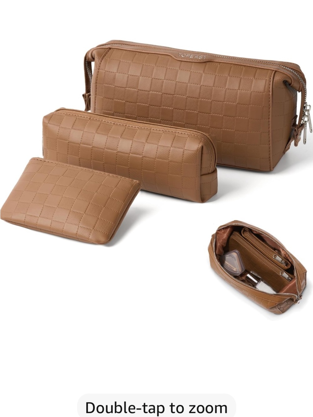 Tan Travel Toiletry and Accessory Kit -3 Piece Set